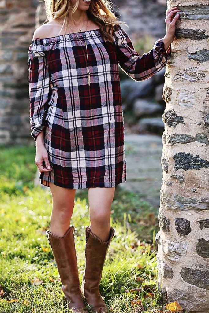 Plaid holiday outlet dress