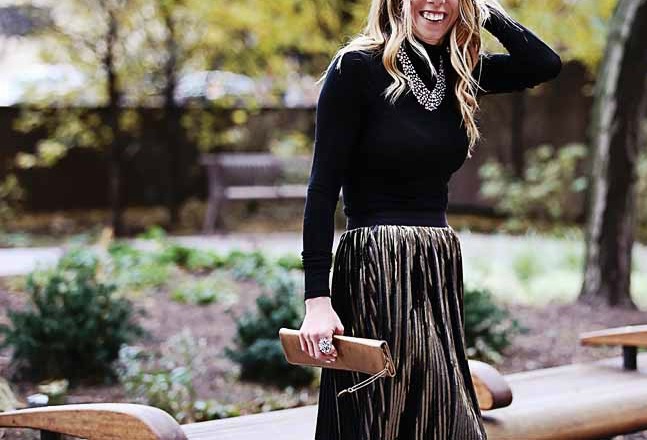 Trouve metallic pleated skirt hotsell