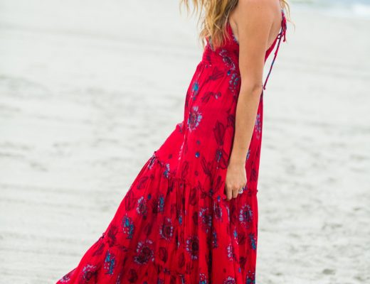 The Motherchic wearing free people garden maxi