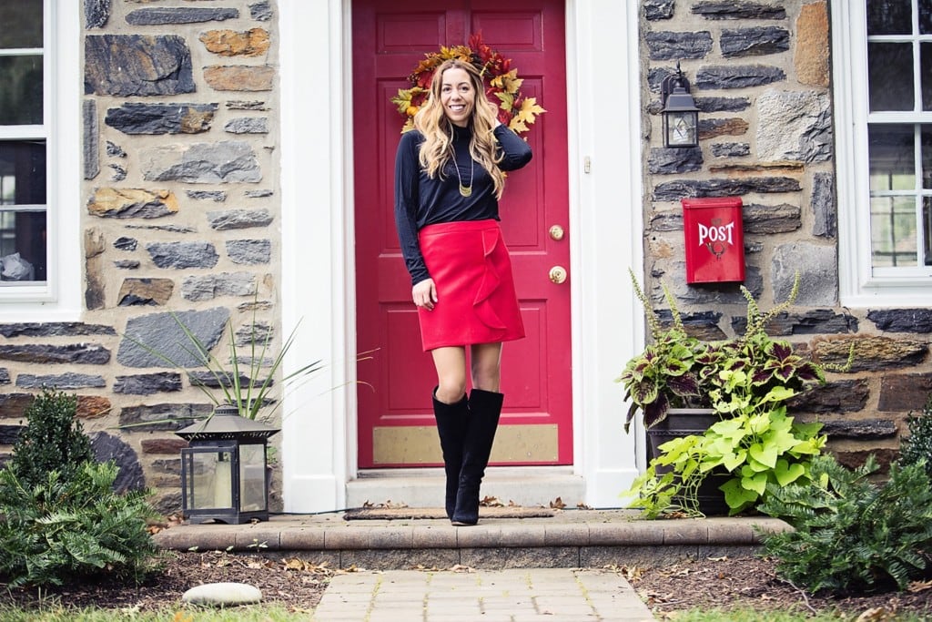 J crew red clearance skirt