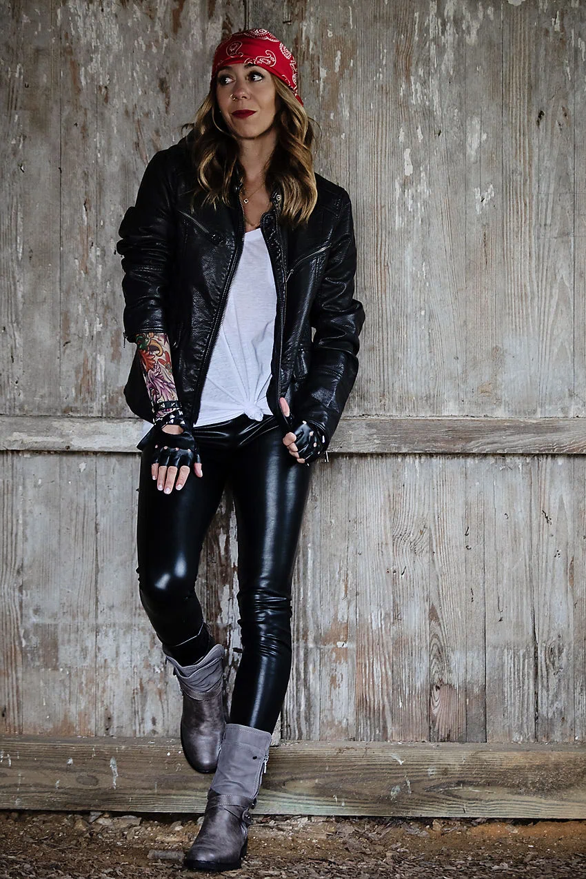 3 Ways to Wear Leather LeggingsFor Halloween! - The Motherchic