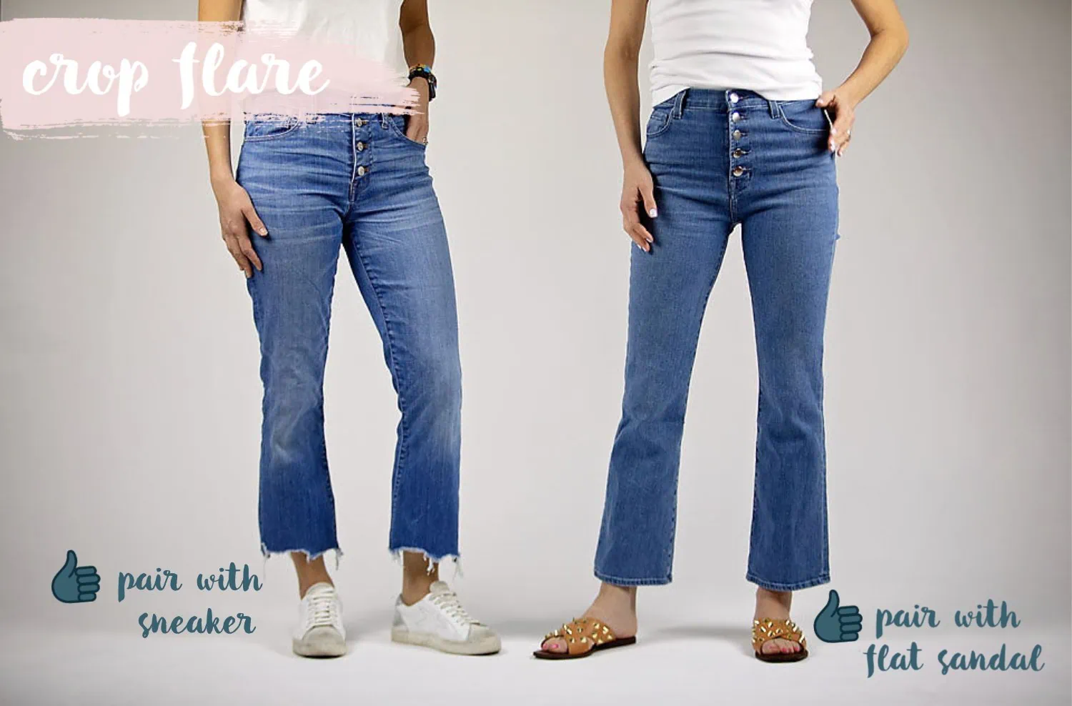 Cropped jeans hotsell with sneakers