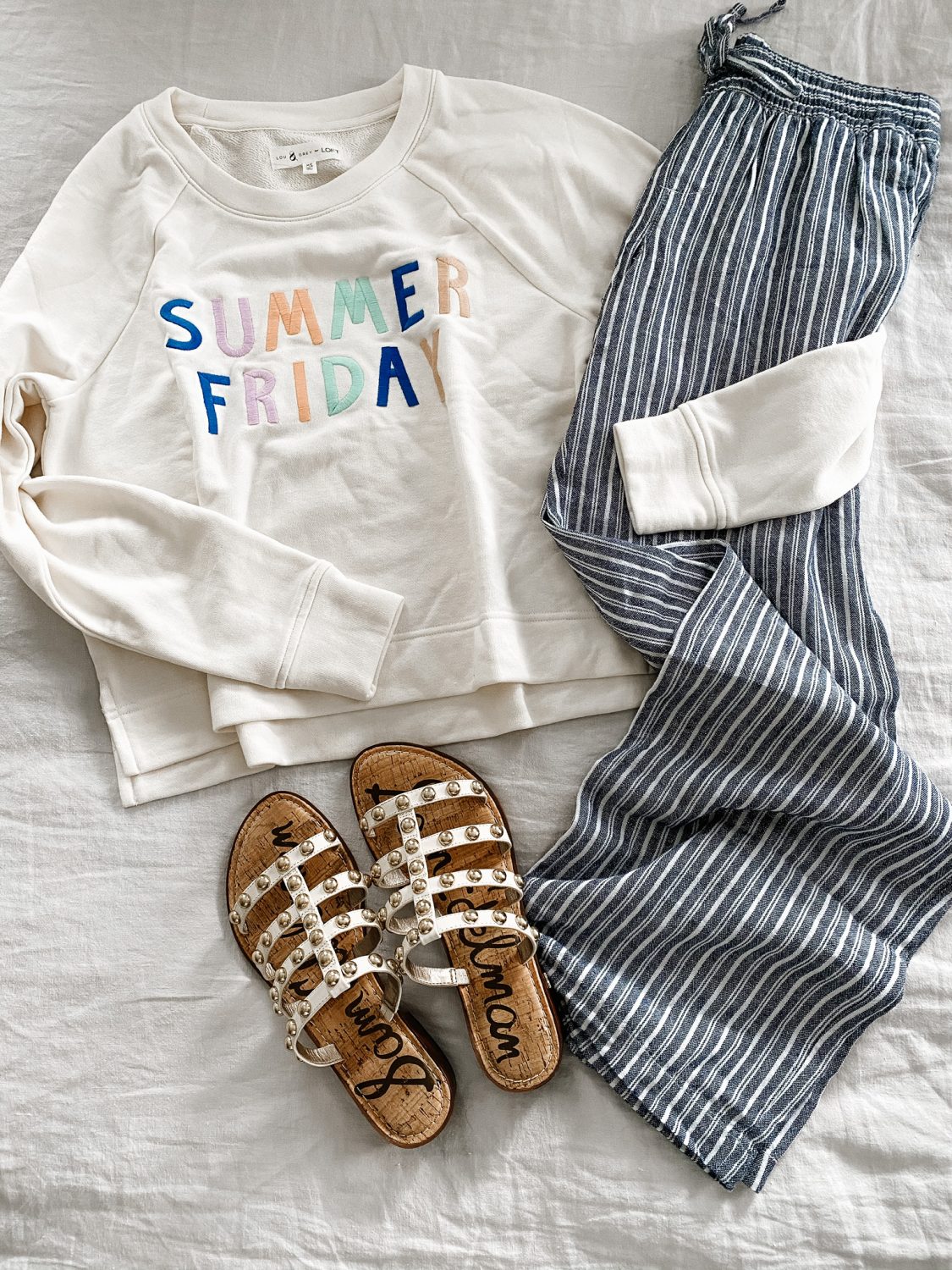 the motherchic wearing sam edelman studded sandals