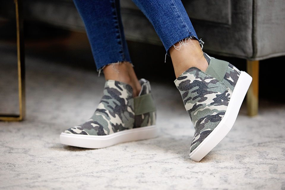 Steve madden camo wedge sneakers sale