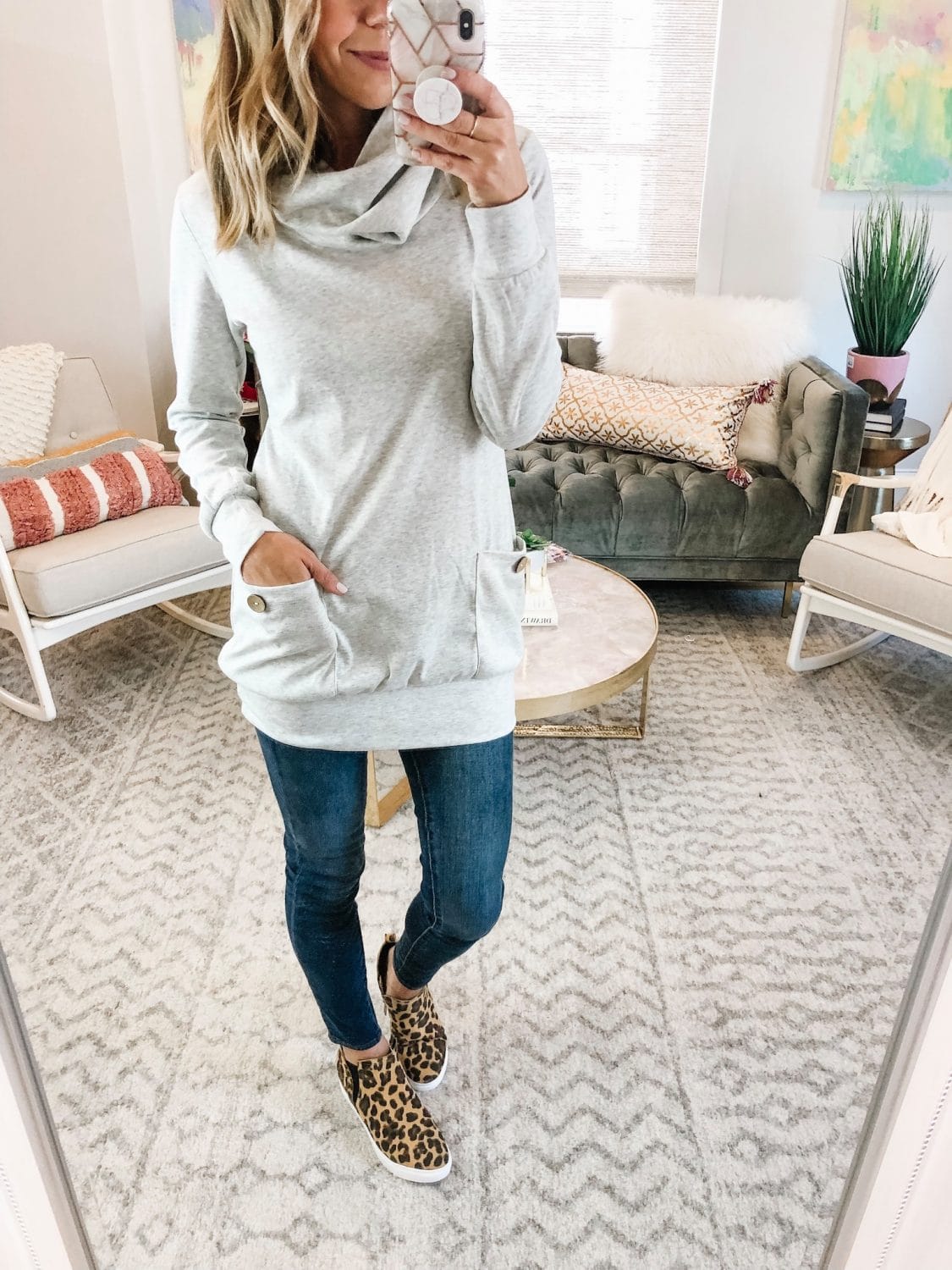 Tunic, Leggings, jean jacket and $9 loafers! • Everyday M and K