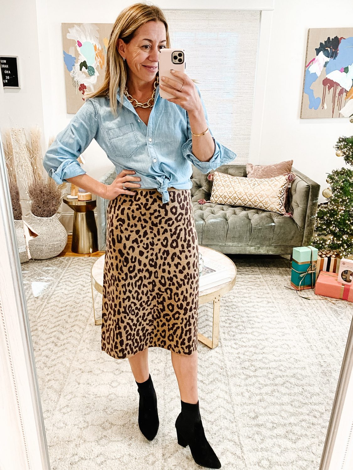 J crew leopard clearance skirt