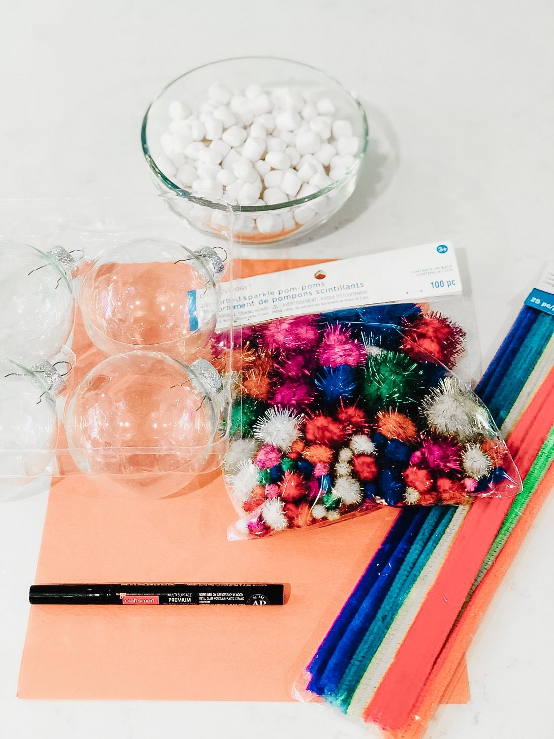 Red Tinsel Pom-Poms - 100 Pc.