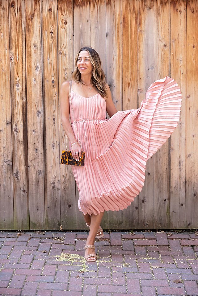 Wedding guest pleated clearance dress