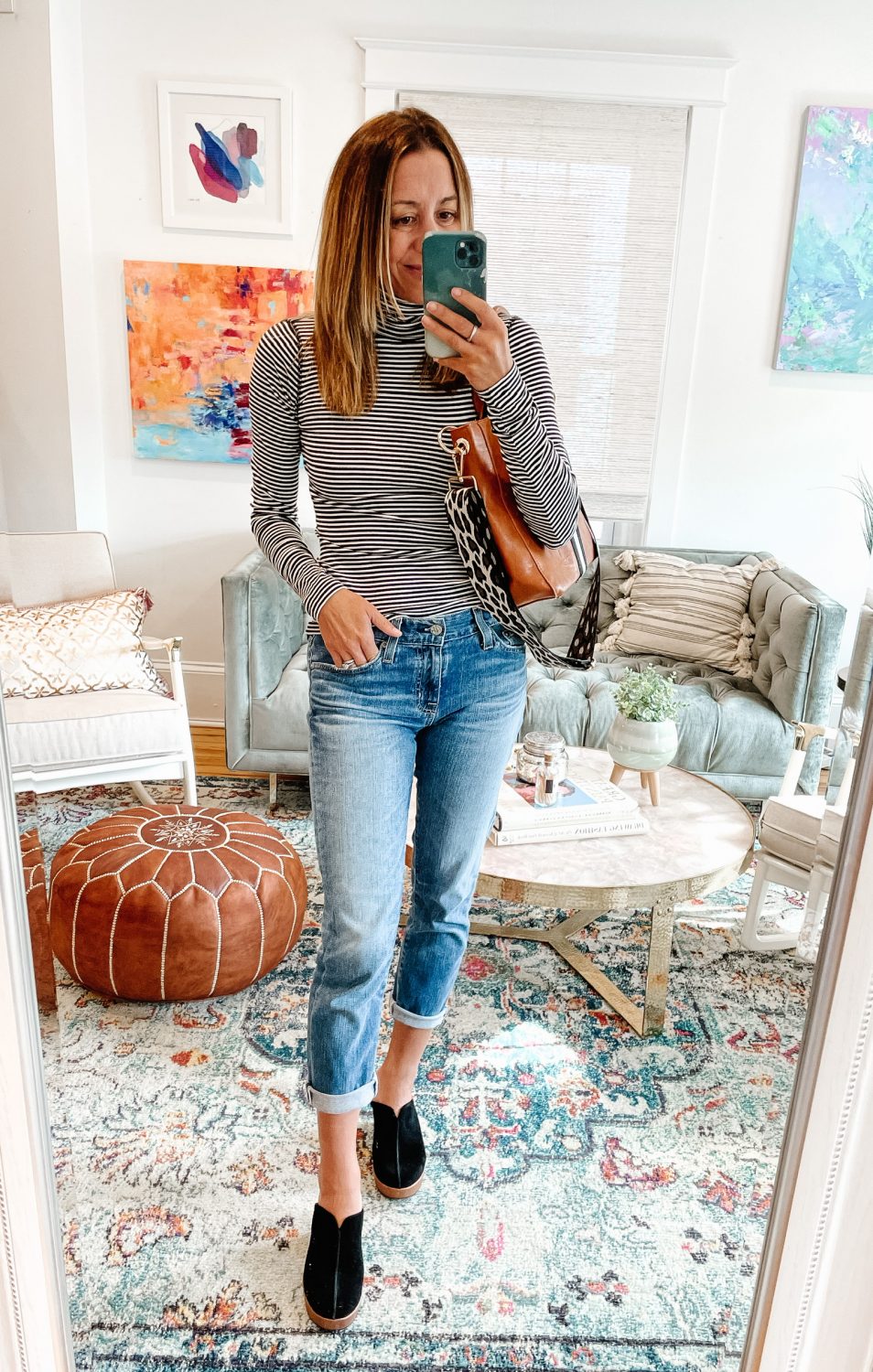 Fall Outfits: Chunky Knit Sweater and Boyfriend Jeans